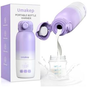 Portable Bottle Warmer for Travel - Large 12oz Capacity with Dual Heating Modes for Breast Milk & Water, Fast Heating Smart Temperature Control, Portable Milk Warmer Gifts for New Mom Purple
