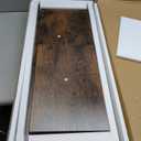 Hoctieon 3 Tier Console Table with Open Wood Shelves, Decorative Entryway Table with Curved Metal Frames, Narrow Sofa Table for Entrance, Living Room, Hallway, Rustic Brown+ Black