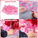 ForraFun 50 Set Valentine Plant Pot Covers Heart Cellophane Wrap Paper Sheets with 15 Bow Decorative Plant Sleeve for Home Flower Pot DIY Decor (Pink)