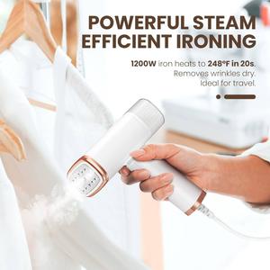 Portable Handheld Steam Garment Steamer Foldable: Effortless Wrinkle Clothes Steam Iron Removal 20Second Fast Heatup, 1200W, 120ml Water Tank for Home & Travel (120V Only, Not for Europe)
