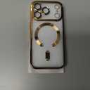 Misscase for iPhone 17 Pro Case with Privacy Screen Protector,[Camera Lens Protector] Clear Magnetic Luxury Plating Case Compatible with MagSafe Elegant Anti-Scratch Case Cover 6.3 inch Gold