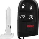 Key Fob Replacement with Door Key Compatible with 2014 2015 2016 2017 2018 2019 2020 2021 2022 Jeep Grand Cherokeem, Replaces M3N40821302, 68143505AC, 68143505AA