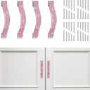 SAVORI Drawer Pulls Handle Bling Crystal Dresser Cupboard Closet Cabinet Wardrobe Door Furniture Handles Hardware Handle Pull for Home Kitchen Bathroom 4 Pack (11cm - 4 Pack, Pink)