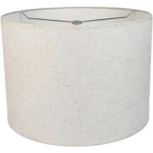 12" Wx 10" H Drum Lampshades, No Assembly Required, Fabric Lampshade for Table Lamp, Bedside Lamp, Floor Lamp, Metal Spider Fitter, Linen