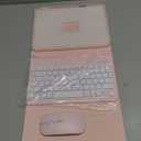 for iPad 11th (A16, 2025) / 10th Generation Case with Keyboard, Mouse and Detachable Wireless Keyboard, 7-Color Backlight, Slim Case with Pencil Holder, Pink