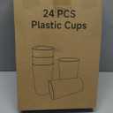 24 Pcs Unbreakable Plastic Cups Set, 20 oz Reusable Plastic Cups, Stackable Water Tumblers, Drinking Cup for Kitchen, Outdoor, BPA-free, Dishwasher Refrigerator and Microwave Safe (20 oz, 6 Colors) (6-Gray Multicolor)