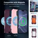 Magnetic for iPhone 16 Case,Heavy Duty Magnetic Phone Case, with 2X Tempered Glass Screen Protecto, Phone Cover for iPhone 16 6.1 Inch (WineRed/Pink-MAG)