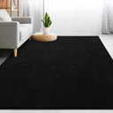 Gifeas Large Ultra Soft Modern Area Rugs for Living Room Bedroom, 5x8 Feet Black Thickened Memory Foam Indoor Solid Minimalist Carpets, Non-Slip Comfy Rug for Boys Girls Nursery Room Home Decor