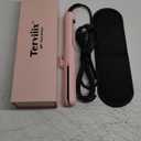 Terviiix Soft Air Styler Hair Straightener & Curler, Titanium Flat Iron for Travel, Straightening Iron with Cooling Air Vents to Lock in Style, 5 Adjustable Temp, Auto Shut Off, Dual Voltage, Pink