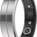 Smart Ring for Women & Men, Health Tracker with Blood Oxygen Monitor, Heart Rate & Sleep Monitor, 5-7 Days Battery, Waterproof Fitness Ring Size #9 (Silver)