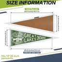 Wesiti 2 Piece Pennant Frame Holders 12 x 30 Inches Wooden Flag Frame Case for Team Pennants Display, 11.42 x 28.54 inches