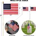 24Pack 8x12 Inch American Flags on Stick, US Flag, 4th of July Decorations, Hand Held Flags With Kid-Safe Spear Top, Polyester Full Color Tear-Resistant Flag