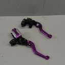 Universal Motorcycle 7/8" 22mm Brake Master Cylinder Reservoir Handlebar Clutch Lever CNC Left & Right Set Compatible with Honda Kawasaki Suzuki Yamaha Purple