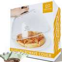 Tall Glass Microwave Splatter Cover, Microwave Oven Covers for Food, Splatter Guard Lid, BPA Free & Dishwasher Food Grade Safe, Non-Plastic with Silicone Handle for Plates, Dishes, Bowls-10in