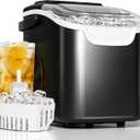 Countertop Ice Maker Machine  8 Bullet Ice in 6 Mins, 26.5lbs/24Hrs Output  Self-Cleaning Portable Design with Selectable Ice Size & Touch Display for Home/Office/Bar (Black)