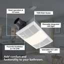 Broan-NuTone BHFLED110 PowerHeat Bathroom Exhaust Fan, Heater, and LED Light Combination, Size: 110 CFM