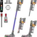 DIFFULL Cordless Vacuum Cleaner, 650W 55KPA 70Mins Vacuum Cleaners for Home, Stick Vacuum with 1.8L Cup, Anti-Tangle, 8-Stage Filter System, Green Light for Pet Hair, Carpet, Floor