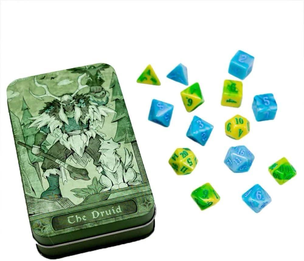 Beadle and Grimm's Druid Dice Set: Role-Playing Game Dice, Dodecahedron, Metal, Green, Blue