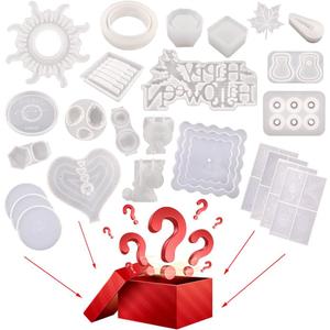 500g Silicone Mold Epoxy Resin Mystery Boxes Blessing Bags Blind Box Moulds Package - Necklaces, Pendants, Coasters, Trays, Letters and Other Random Molds