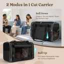 rabbitgoo Cat Carrier Soft with Rollable Flap, Travel Safe for Car Airline
Comfortable for Anxious Kittens, Collapsible Portable Carrying Bag, Small Medium Cats, Escape Proof, Black, 17"Lx11"Wx11"H