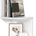 VASAGLE Corner Shelf Wall Mount, 5Tier Floating Corner Bookshelf, Plant Shelf for Bedroom, Living Room, Bathroom, Home Office, Cloud White