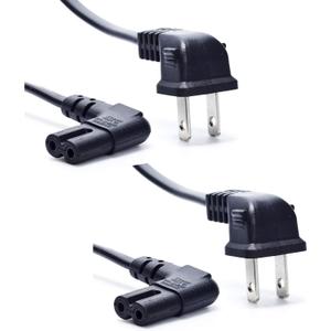 Right Angle TV Power Cable, Ancable 2-Pack 6-Feet 18AWG 90 Degree Angled 2 Slot to L-Shaped C7 Power Cord for Samsung Philips Toshiba LG Sony Sharp Panasonic Vizio LED Flat TV Sky box,Sky Plus+ HD Box