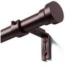 YaFex Curtain Rods 32-144 Inch, Heavy Duty 1 Inch Adjustable Curtain Rod for Windows, Bronze Extra Long Window Treatment Rods, Modern Design, Easy Installation