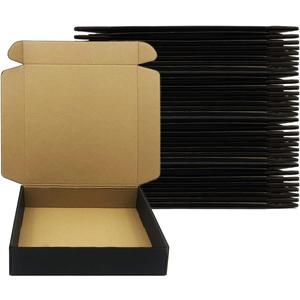 24 Pack 10 x 10x 2 Inches Shipping BoxesBlack 3 Layers Corrugated Cardboard Box, Mailer Boxes for Packaging Small Business Mailing Gifts Digest Giving Products Wrap Boxes (10''x10''x2'')