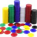 600Pcs Plastic Poker Mini Chips in 6 Colors Bulk Poker Card Game Chips for Game Play Learning Math Counting Kids Teaching Rewards2.2CM in Diameter