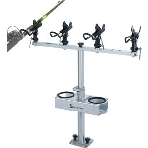 Spider Fishing Rod Holders for Boat, Aluminum Crappie Fishing Pole Mount, Adjustable Height & Angle, Boat Rod Rack for Spider Rigging