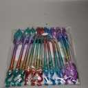 12 PCS Dazzling Peacock Pens Feather Pen With Diamond Colored Phoenix Pens 0.5 Blue Gel Ink For Office Birthday Christmas Party