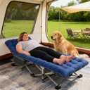 DoCred Oversized XXL Folding Camping Cot with Pad, XXL Large