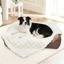 ZAKAPAWS Dog Blankets Washable Pet Blanket - Fluffy Fuzzy Cat Puppy Blanket with Premium 300GSM 3D Fleece Bubble for Pet Kitten Doggy, Cream, 60x80IN