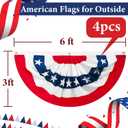 4PCS 3x6 Feet Bunting Flags,American Flag Bunting for Outside,4th Of July Decorations Outdoor,Memorial Day Decorations
