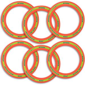 Liberty Imports 6 Pack: Flying Aero Discs Sports Outdoor Pro Flyer Rings - Plastic Toy Ultimate Glider Toss Game for Kids and Adults (11 inches)
