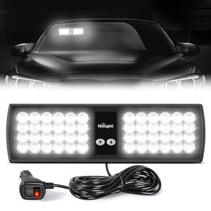 Nilight White 48LED Visor Strobe Lights Interior Windshield Emergency Warning Light Super Bright for Police Enforcement Firefighters Vehicle Trucks