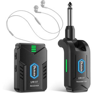 Ueteto Wireless in Ear Monitor System2.4GHz Mono IEM System with Transmitter Beltpack Receiver, Plug and Play for Musicians Studio, Band Rehearsal, Live Performance