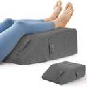 BIEEZZK Leg Pillow Elevation Blood Circulation, Leg Elevating Pillows for After Surgery, Sleeping, Memory Foam Wedge Pillow for Legs Swelling, Foot Knee Pillow for Back Pain, 23.616.88in, Dark Grey