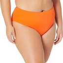 Amazon Essentials Women's High Waist High Leg Bikini Bottom (Orange)