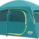 CAMPROS CP Tent-6-Person-Camping-Tents, Waterproof Windproof Family Tent with Top Rainfly, 4 Large Mesh Windows, Double Layer, Easy Set Up, Portable with Carry Bag (Tea Blue)