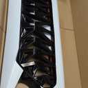 Front Shark Grille Compatible with 2018-2025 Jeep Wrangler JL JLU Gladiator JT w/o TrailCam, White Black