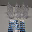 Rose Shadow LED Flameless Candles, 6PCS Romantic Battery Operated Candles Led Pillar Candles for Valentines Anniversary Wedding Christmas Decorations(White, D 2.5" x H 7.2")