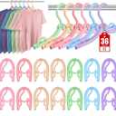 Travel Hangers Portable Foldable Travel Hanger Organizer, Plastic Cruise Ship Accessories Essentials Clothes Hanging Rack Folding Hangers for Traveling Camping Flying RV Suitcase (36, Brilliant Multi)