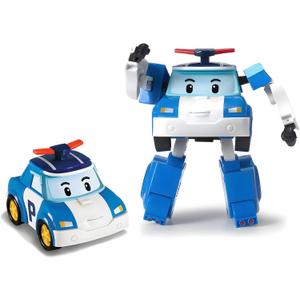 Robocar Poli 4" Transforming Robot - Poli Transforming Car, Police Emergency Vehicle Playset, Preschool STEM Learning Role Play Toy, Perfect Holiday Birthday Gift for Kids 3+