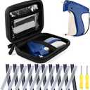 6004 Pcs Quick Clothing Fixer Gun Kit Mini Stitch Clothes Gun with Case 2 Pcs 0.05'' Micro Fine Needles 3000 Black 3000 White Micro Fastener for Quick Sewing (Blue)