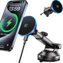 GuMosh for MagSafe Car Mount Charger Dash/Windshield/Vent Wireless Car Charger with [LED Light], Strong Magnetic Phone Holder for Car for iPhone 16 15 14 13 12 Series, Fit MagSafe Accessories