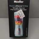 Mueller Smoothie Blender for Smoothies - Personal Blender for Shakes, Frozen Drinks, Baby Food & More, 15oz Travel Cup and Lid, Durable Stainless Steel Blades for Powerful Blending Performance (Turquoise)