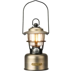 BougeRV VL01 Camping Lantern, Stepless Dimming LED Light, Tungsten Filament Glow, Rechargeable Vintage Lantern, IPX5 Portable Hanging Lamp for Camping, Hiking, Power Outage, Adventure, Emergency Use