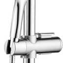 BRIGHT SHOWERS Stainless Steel Grab Bar Set – Includes Handheld Shower Head with Extra Long Hose, Shower Head and Hose Chrome Plated