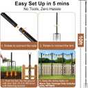 6 Pack String Light Poles for Outside, Upgraded Heavy-Duty Metal Poles for Outdoor String Lights with Fork, Adjustable Lighting Hanging Accessories for Patio Decor Pergola, Backyard Garden Decorations